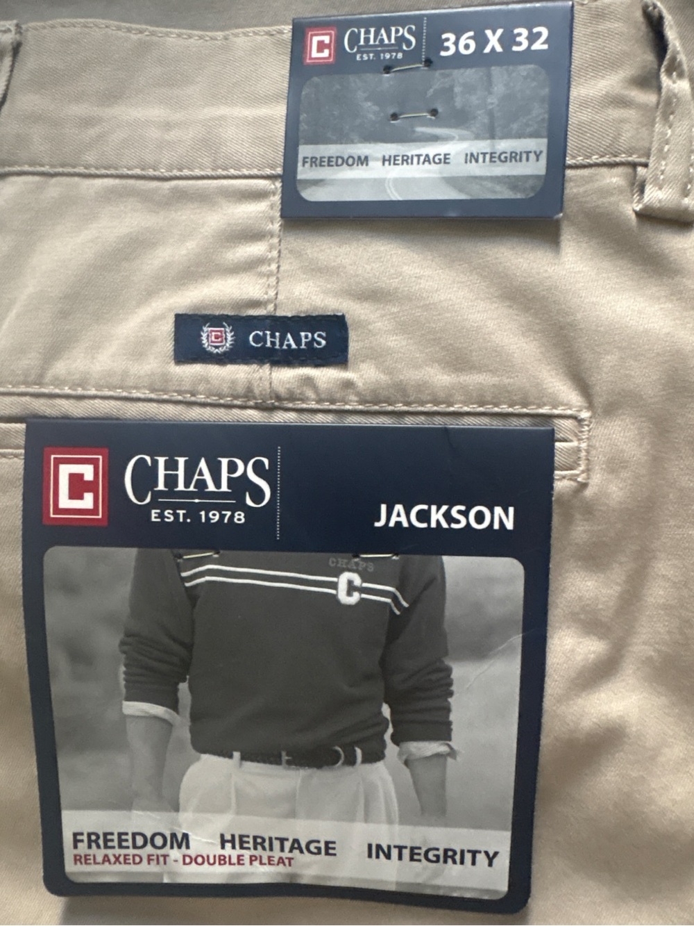 NWT Chaps Relaxed Fit - Double Pleat Chino Pants 36/32 - Picture 7 of 7